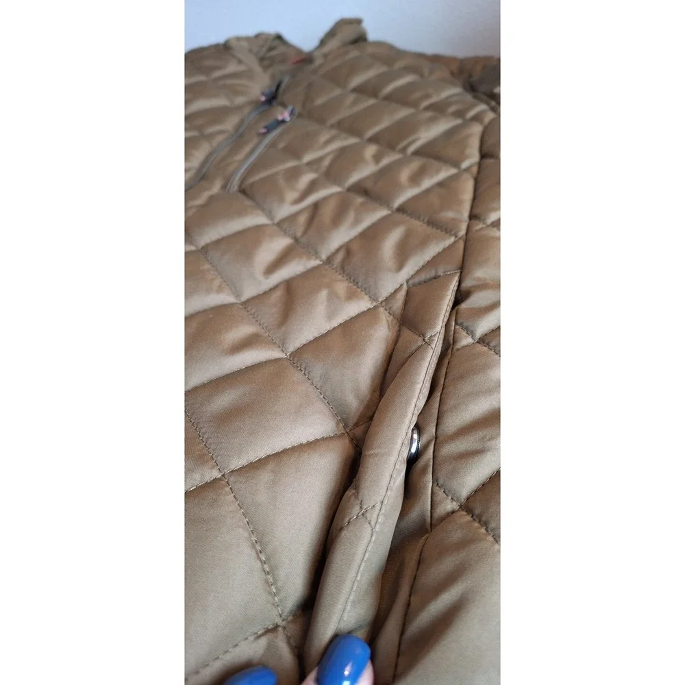 Hawke & Co Men's Jacket sz Small Diamond Quilted Brown EUC Full Zip